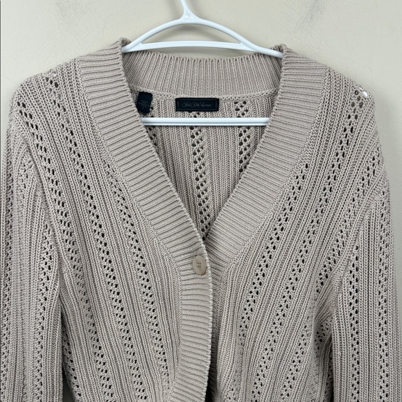Saks Fifth Avenue COLLECTION Crochet Pointelle Bolero Cardigan small - Picture 8 of 12